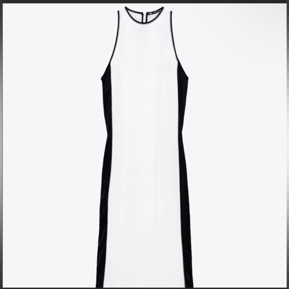 ZARA White tank dress with Black Stripe Side - Picture 2 of 6